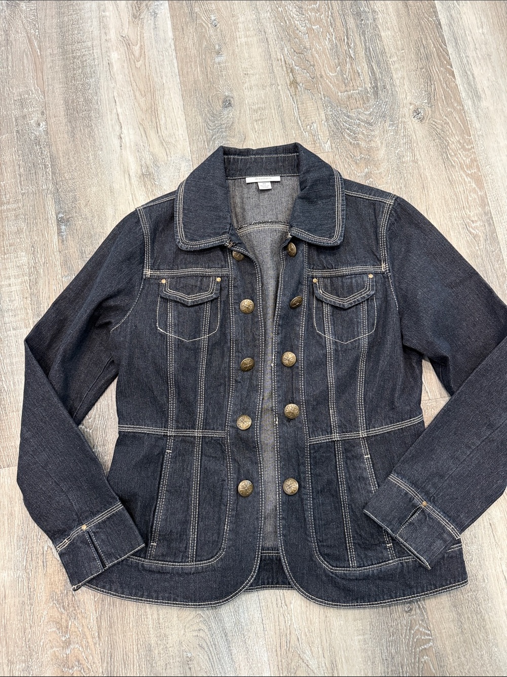 Dress Barn Women’s Dark Denim Military-Style Jacket sz m